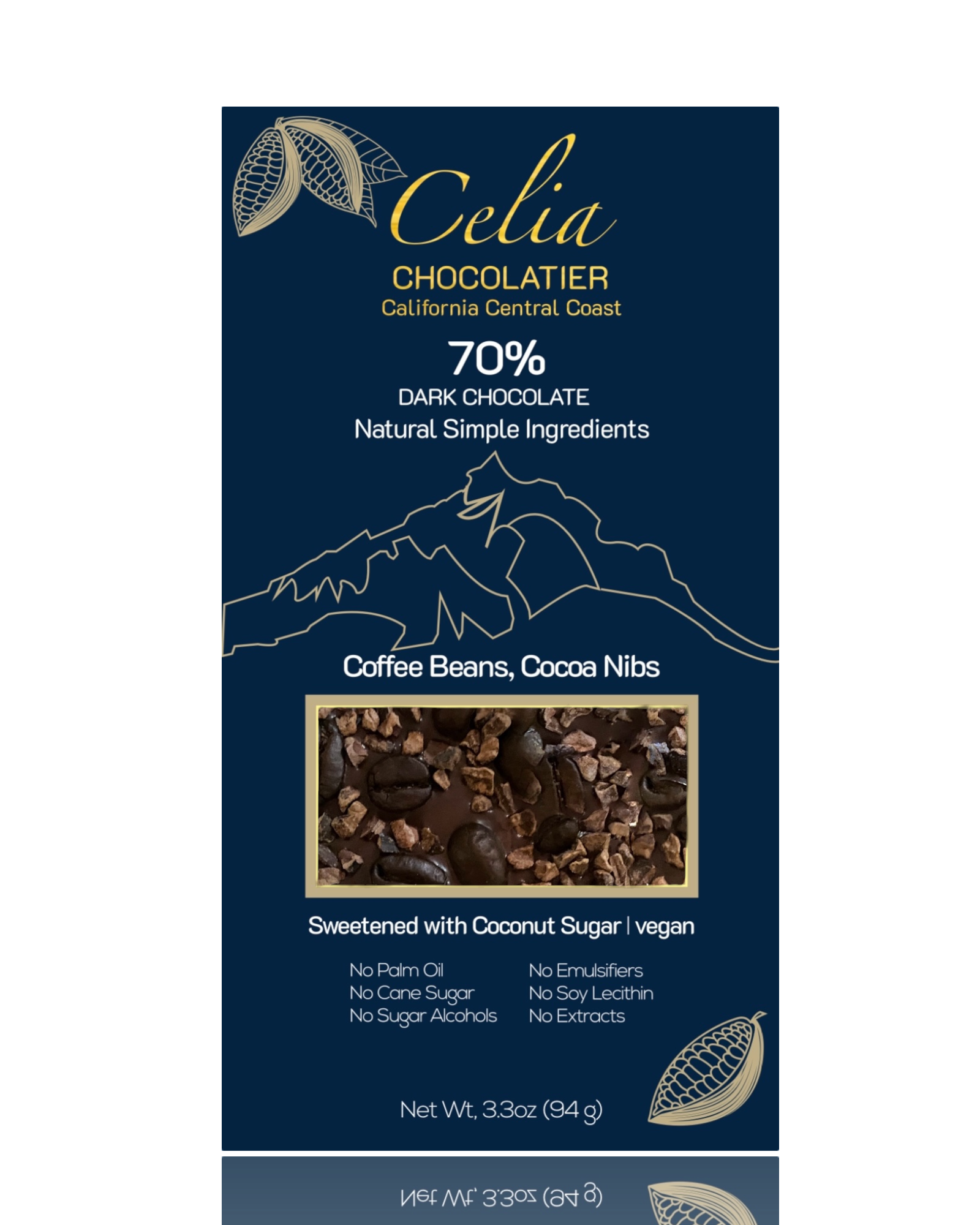Coffee & Nibs - 70% Dark Chocolate – Celia Chocolatier
